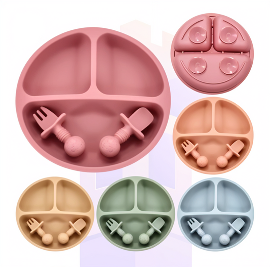 Baby Silicone Plate Set 3-Pieces