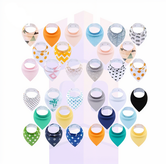 8-PIECES Soft & Stylish Baby Bandana Bib Set